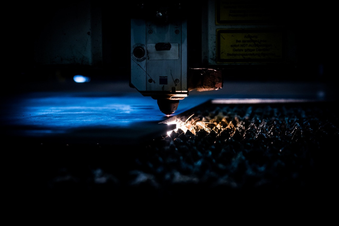 cnc plasma cutting sparks steel shop